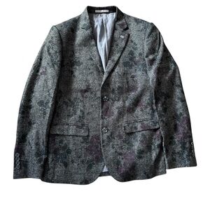 Edge By WD-NY Men’s Grey Floral Blazer Size Medium EUC